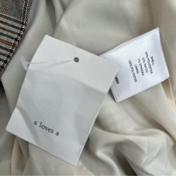 NWT A LOVES A PLAID DOUBLE BREASTED BLAZER SIZE MEDIUM - Picture 15 of 15